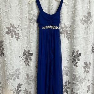 Beautiful royal blue full length girls party dress size 7